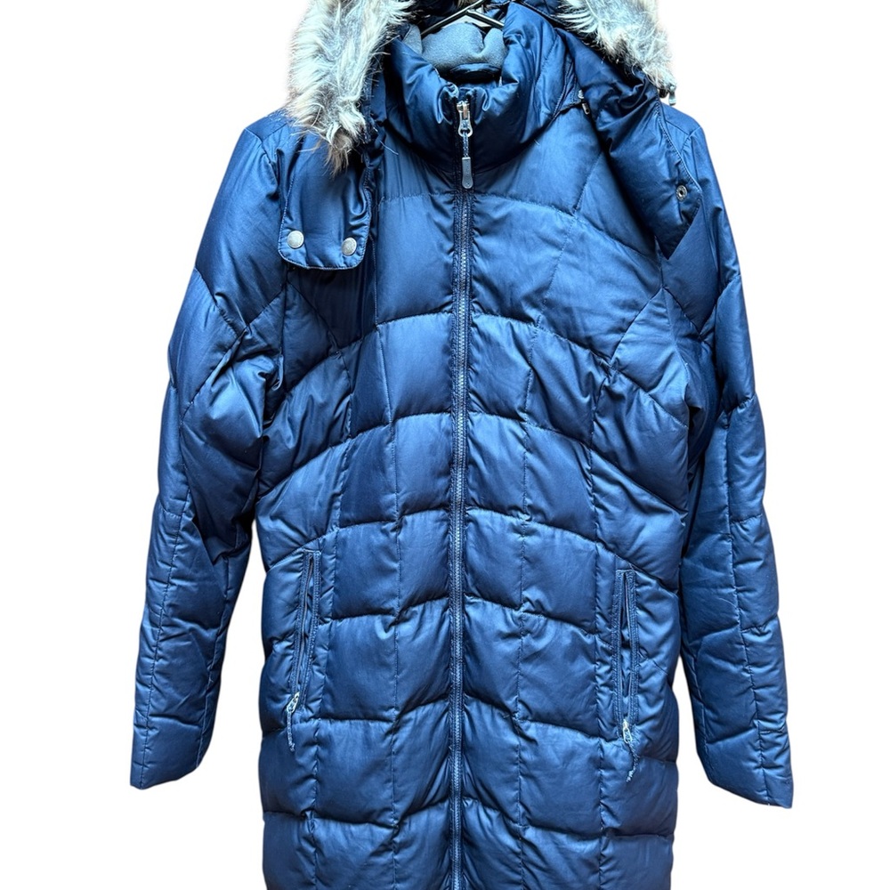 Eddie Bauer Navy 650 Down jacket with hood